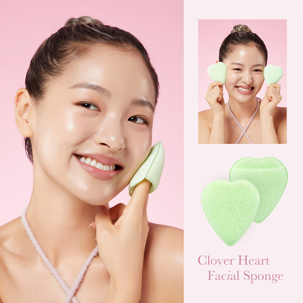 Clover Heart Facial Sponge R6