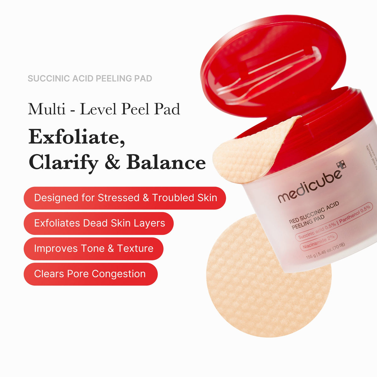 Red Succinic Acid Panthenol Pads M8