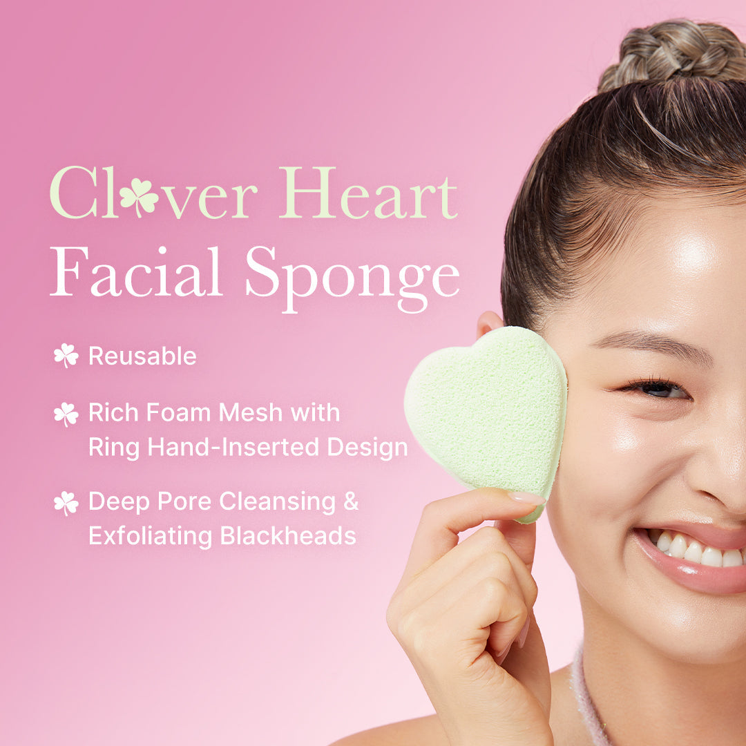 Clover Heart Facial Sponge R6